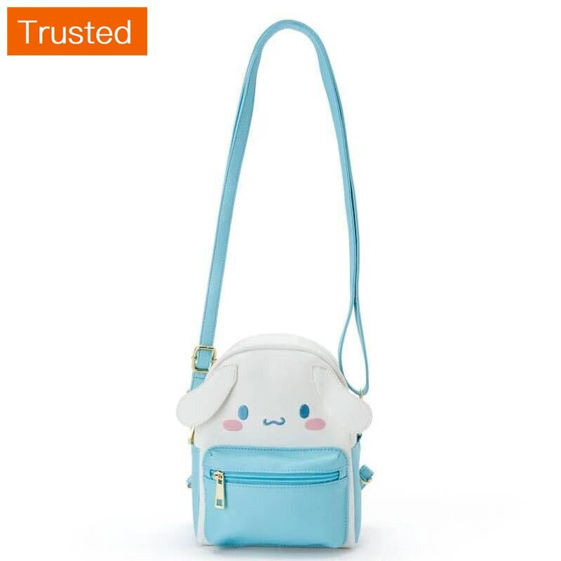 Women Mini Backpack Cute Hello Kitty My Melody Pompompurin Kuromi Sanrio 2-Way Cinnamoroll Shoulder Bag PU Multifunction Crossbody Bag