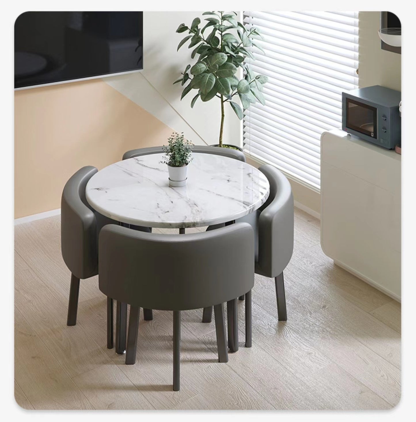 Multiple Variations Modern minimalist folding dining table home small apartment dining table round table leisure negotiation reception table and chair combination"