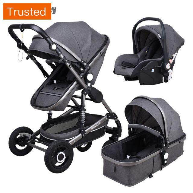 Multiple Variations Babyfond Luxury Baby Stroller 3 in 1 High Landscape Children Pram Fashion Carriage EU Design Cart Two Way Trolly For Car