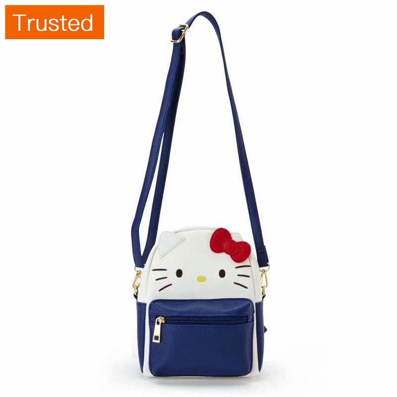 Women Mini Backpack Cute Hello Kitty My Melody Pompompurin Kuromi Sanrio 2-Way Cinnamoroll Shoulder Bag PU Multifunction Crossbody Bag