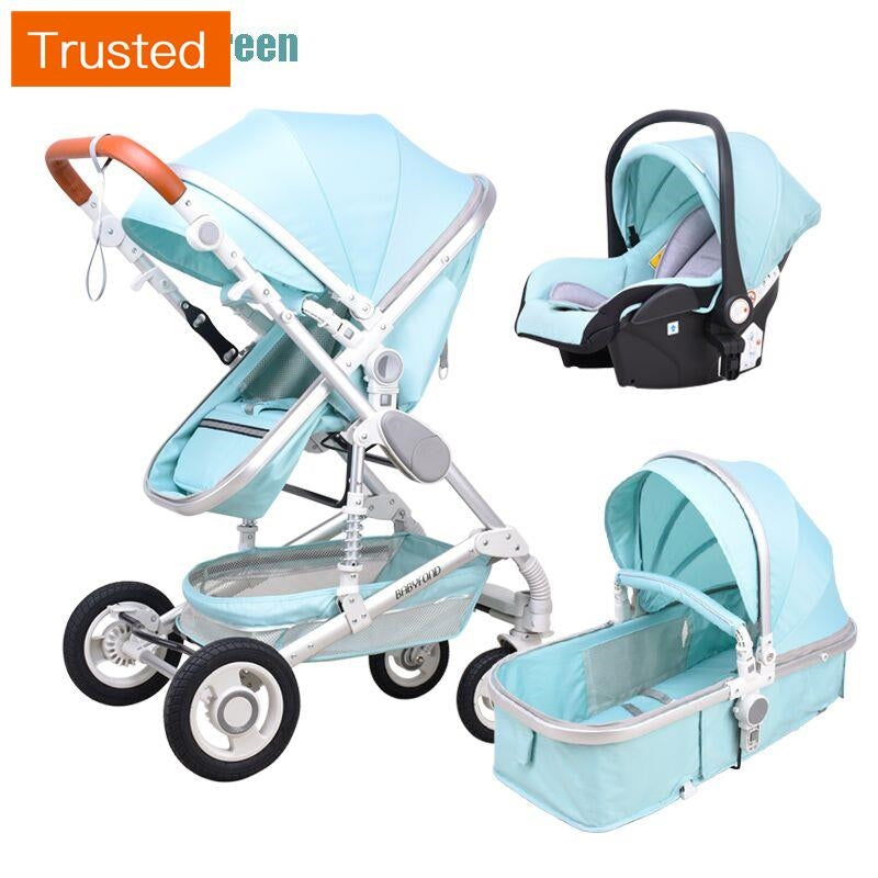 Multiple Variations Babyfond Luxury Baby Stroller 3 in 1 High Landscape Children Pram Fashion Carriage EU Design Cart Two Way Trolly For Car