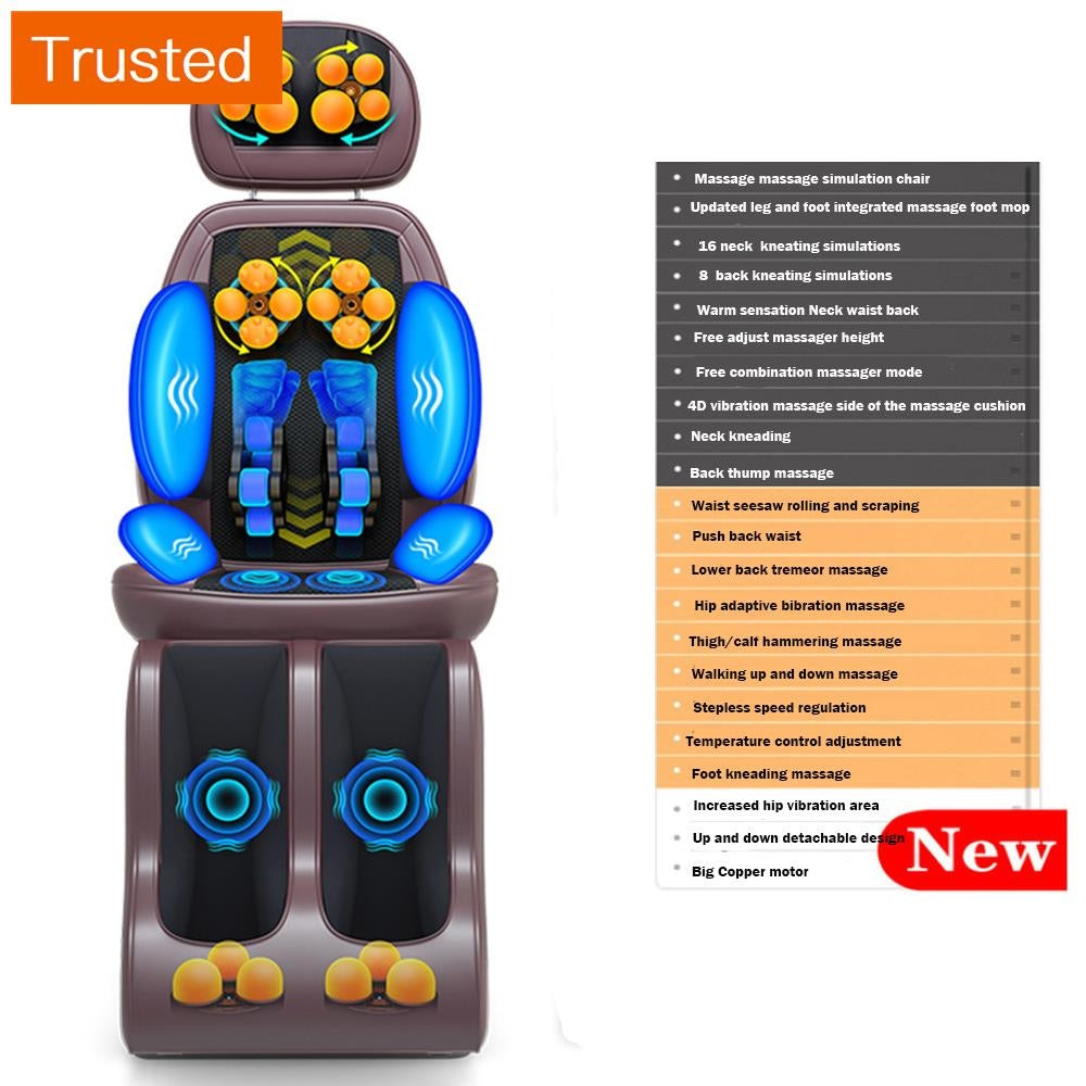 Multiple Variations Electric Vibrating Full Body Massage Cushion Neck Back Waist Hip Leg Massage Chair Heating  Massage Muscle Stimulator