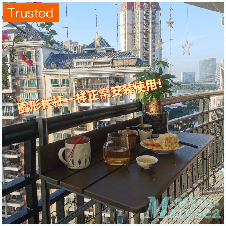 The balcony railings hang folding table lift outdoor stage desk leisure table table window fence hanging fold