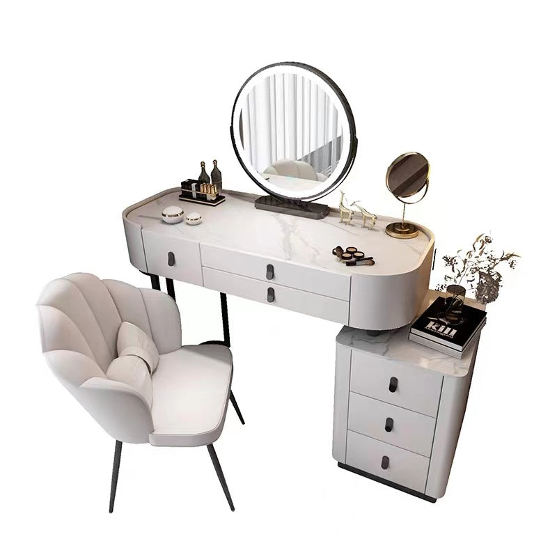 Multiple Variations solid wood modern simple Nordic light luxury rock board glass dressing table"