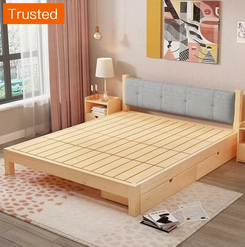 Multiple Variations Bed mattress portfolio budget sets double the home 1.5 m 1.8 m more simple bedstead wood advocate lie