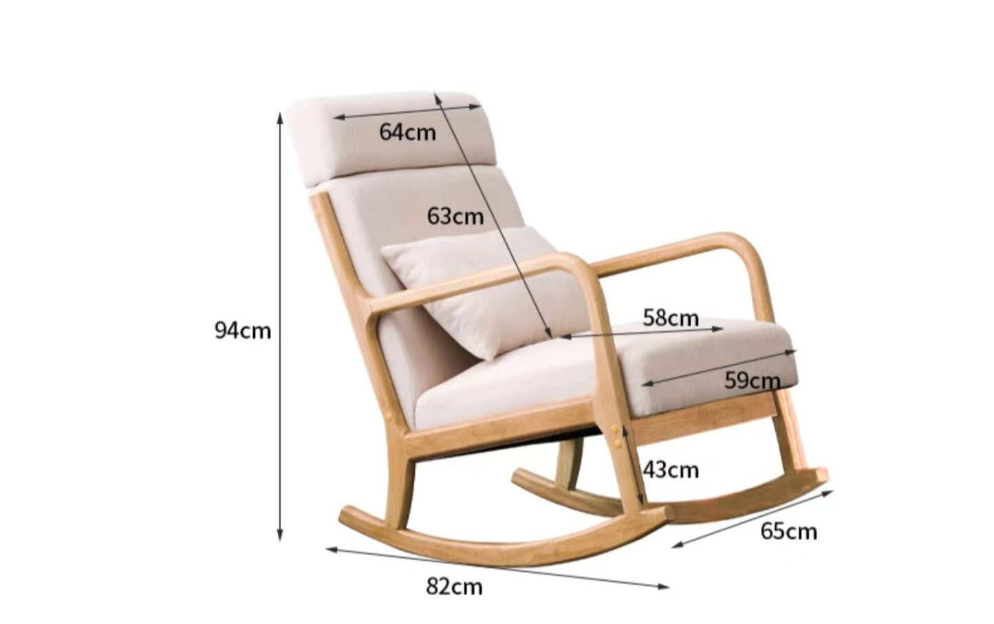 Multiple Variations Balcony Leisure Chair Rocking Chair Sofa Rocking Chair Recliner Adult Solid Wood Living Room Home Nap Chair Yao Yao Chair Lunch Break