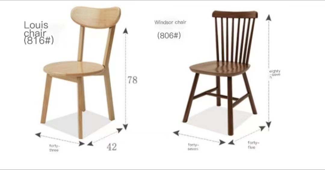 Multiple Variations Stunning Nordic solid wood family dining table and comfortable chairs "